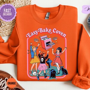 Easy Bake Coven 90s Horror Movie Fan Sweatshirt, Halloween Sweatshirt, Scary Halloween Crewneck, Witchy Vibes Sweatshirt, Spooky Season Gift