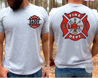 Custom Name Firefighter Shirt, Fireman T-Shirt, Fire Department Family Matching Shirts, Fire Dept Shirt, Fire Fighter Dad Tee, Gift for Him