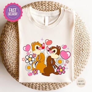 Chip n Dale Love Shirt, Disney Chip and Dale Shirt, Cute Chip and Dale Character Shirt, Chip n Dale Shirt, Disney Shirt, Gift for Her