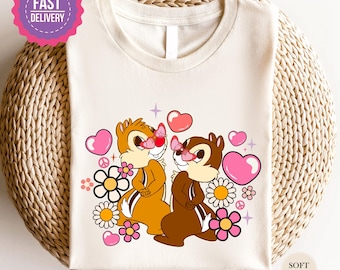 Chip n Dale Love Shirt, Disney Chip and Dale Shirt, Cute Chip and Dale Character Shirt, Chip n Dale Shirt, Disney Shirt, Gift for Her