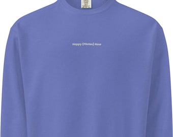 Suéter bordado "Happy (Pilates) Hour" / "Pilates Motivador"