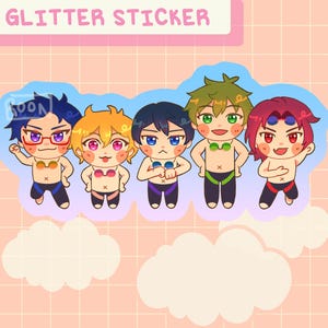 Gratuito! Adesivo/glitter Anime Iwatobi Swim Club come Power Rangers [PREORDINE]