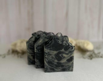 Jabón vegano de cristal, hecho a mano, artesanal, proceso en frío, natural, barra individual / Lavanda, amatista / Lavanda, romero y salvia