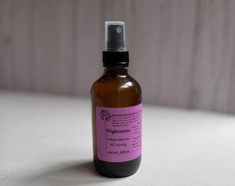 Aceite de magnesio en aerosol vegano, artesanal, natural, en una sola botella / Lavanda e incienso