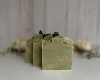 Jabón vegano de cristal, hecho a mano, proceso en frío, natural, barra individual / Jade africano / Lavanda, romero y salvia