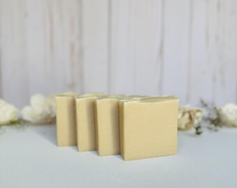 Jabón de leche de cabra, jabón de sebo, agua de luna, artesanal, elaborado mediante proceso en frío, natural, barra individual / sin perfume