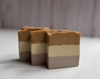 Jabón de leche de cabra, jabón de sebo, hecho a mano, proceso en frío, natural, barra individual / Orgullo lésbico / Naranja y limón
