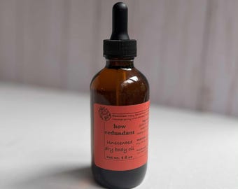 Aceite corporal seco vegano, artesanal, natural, en botella individual / Sin perfume