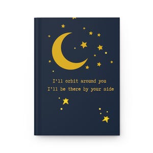 BTS Moon Quote Hardcover Journal, Kpop Fan Gift, BTS Jin Lyrics Notebook, Inspirational Writing Book, BTS Merchandise, Bangtan Gift