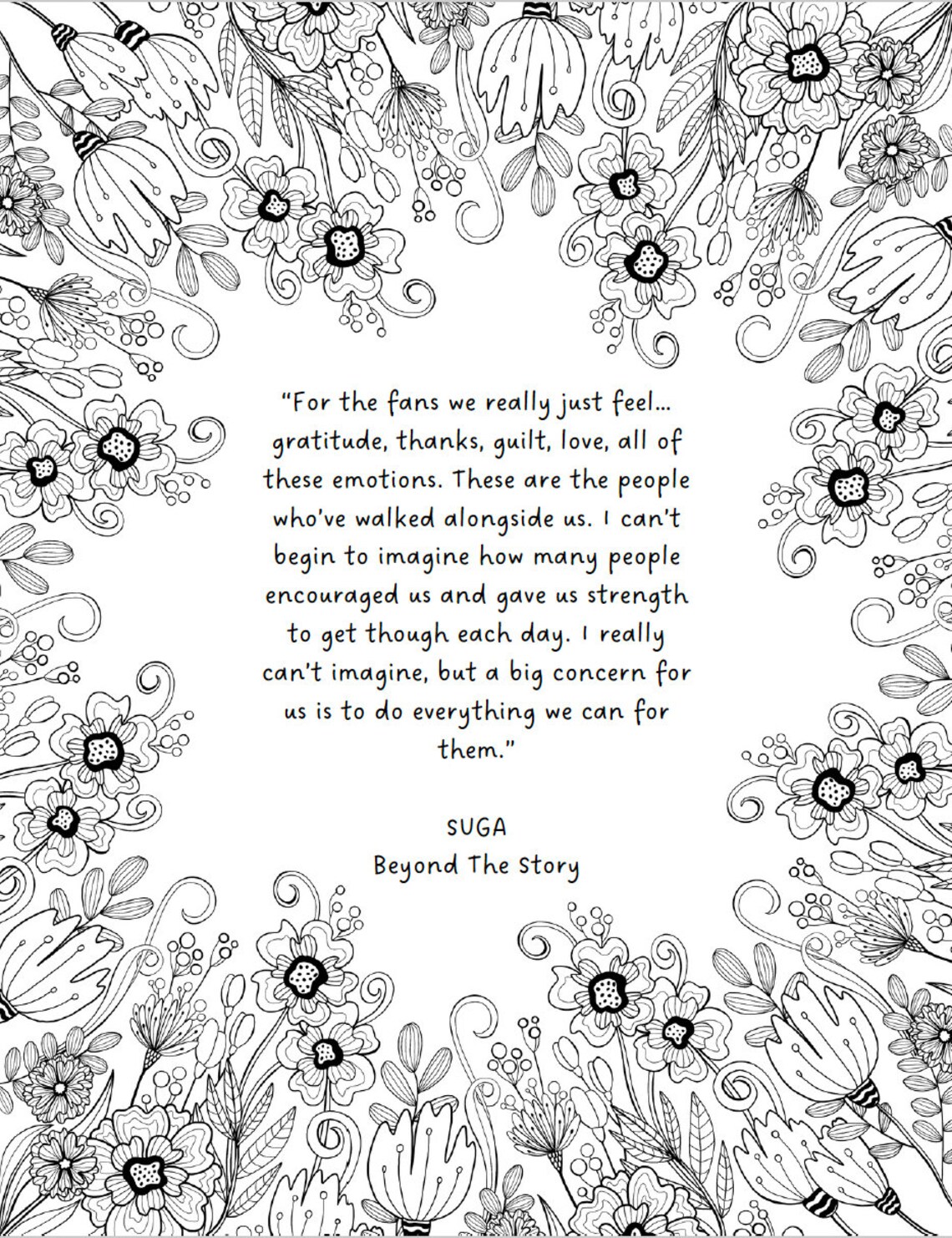 BTS Printable Quotes From Beyond the Story Coloring Pages Bangtan ...