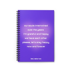 BTS Take Two Lyrics Notebook - Spiral Notebook, Kpop Journal, Ruled Line, Gift for BTS army, RM, Jin, Suga, j-hope, Jimin, V, Jungkook