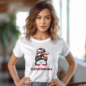 Polish Girl T-Shirt. I love Polska tee. Perfect gift for your female Polish friend zdjęcie 1