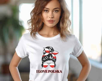 Polish Girl T-Shirt. I love Polska tee. Perfect gift for your female Polish friend