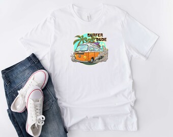 Camiseta para surfistas masculinos. Camiseta de manga corta perfecta para quienes les gusta montar las olas y perseguir el sol.