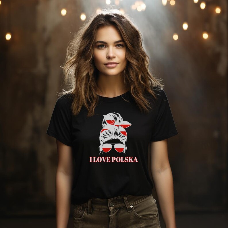 Polish Girl T-Shirt. I love Polska tee. Perfect gift for your female Polish friend zdjęcie 5