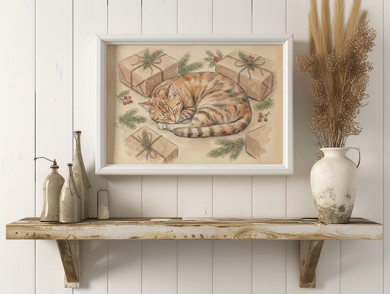 Christmas Cat Print