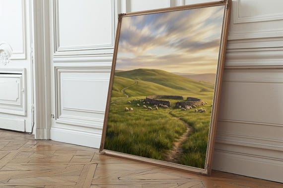 Thanksgiving Pastoral Hills Landscape Print