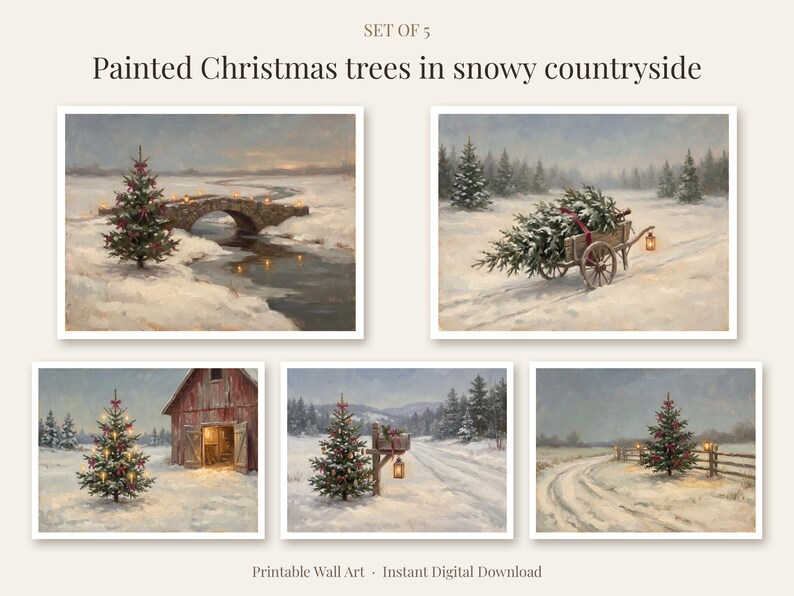 Christmas Tree Painting Set of 5