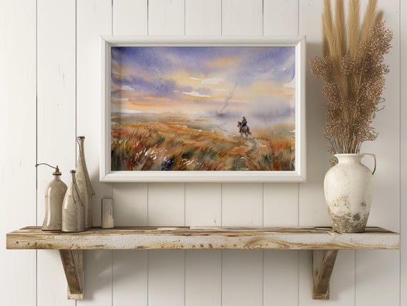 Thanksgiving Autumn Prairie Watercolor Print