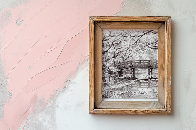 Cherry Blossom Bridge Print