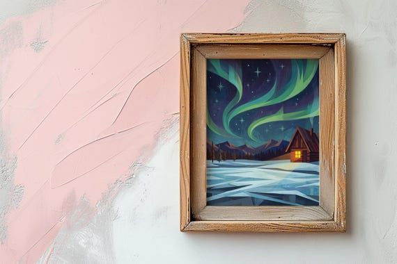 Christmas Gift Aurora Borealis Printable