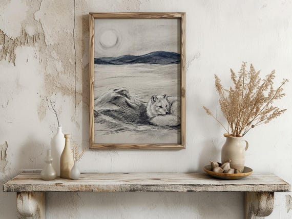 Christmas Gift Arctic Fox Printable Wall Art