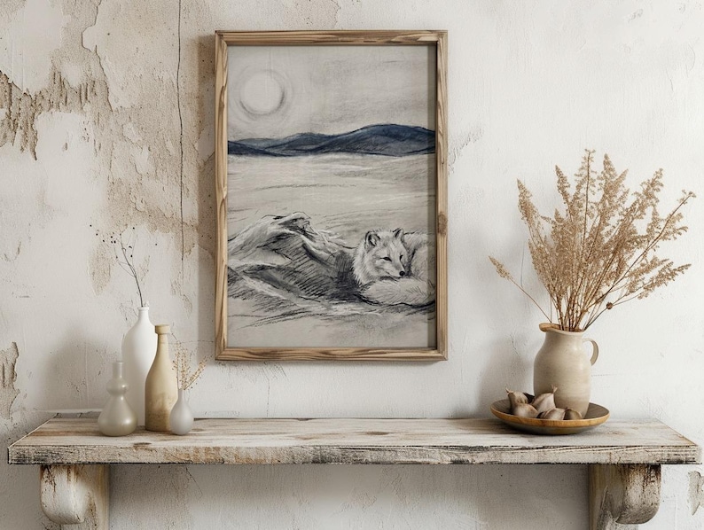 Christmas Gift Arctic Fox Printable Wall Art