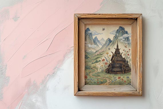 Christmas Gift Norwegian Stave Church Print