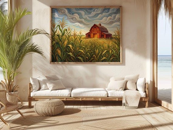 Thanksgiving Harvest Barn Printable Wall Art