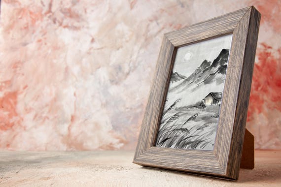 Christmas Gift Moonlit Mountain Landscape Printable