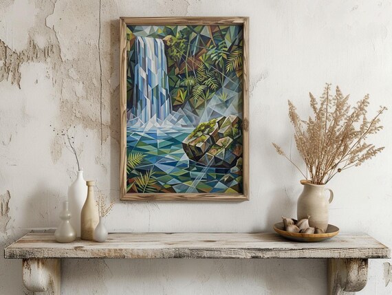 Cubist Waterfall Wall Art