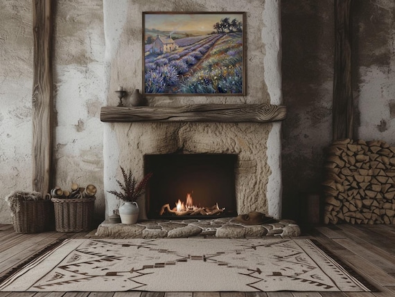 Lavender Field Cottage Print