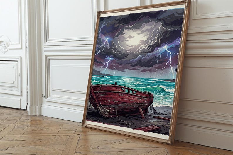 Stormy Tropical Beach Print