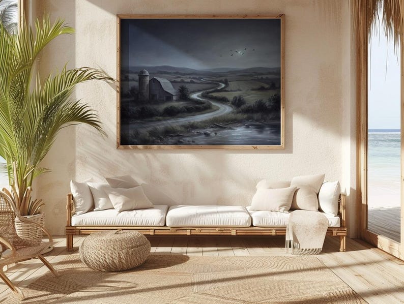 Moonlit Farmhouse Wall Art
