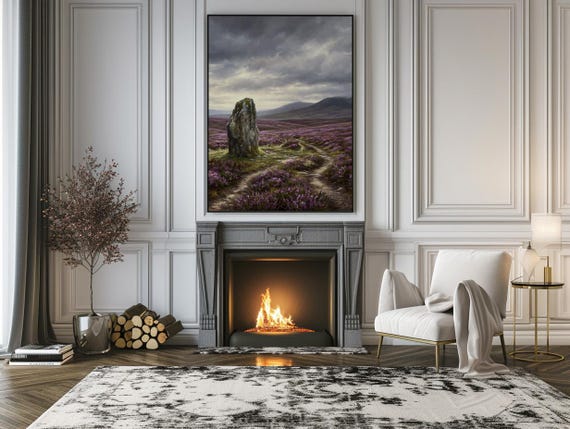 Heather Moor Standing Stone Print