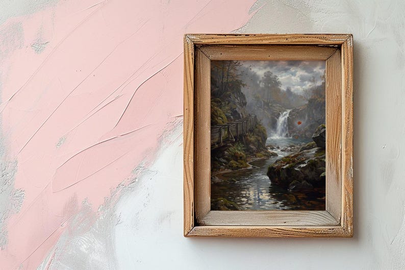 Thanksgiving Autumn Waterfall Gorge Print