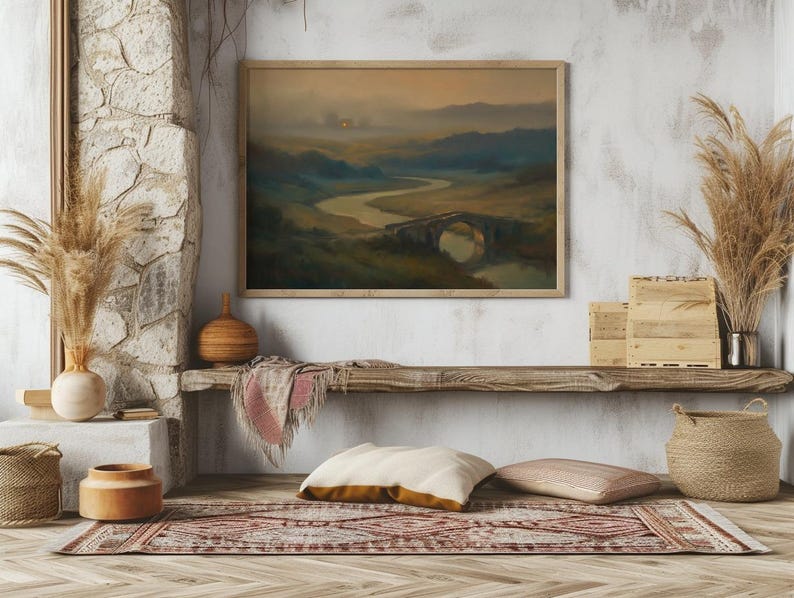 Misty River Valley Print