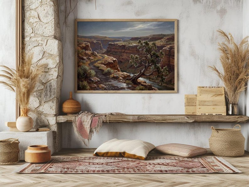 Moonlit Canyon Painting