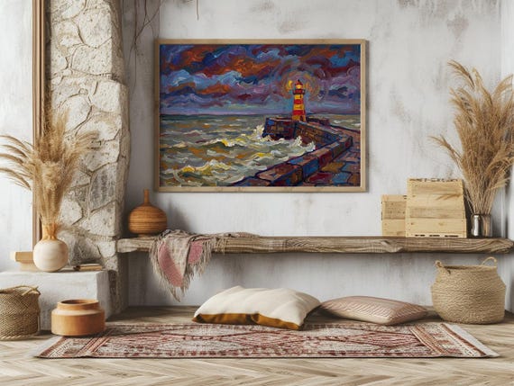 Stormy Lighthouse Wall Art
