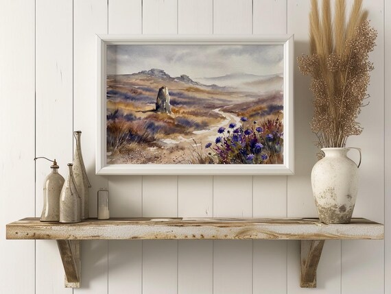 Moorland Watercolor Print