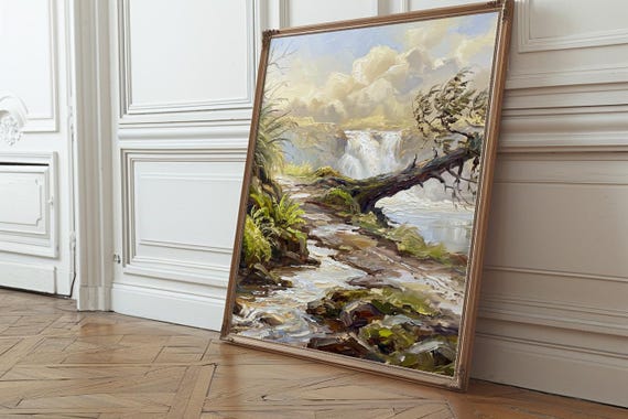 Waterfall Gorge Oil Painting