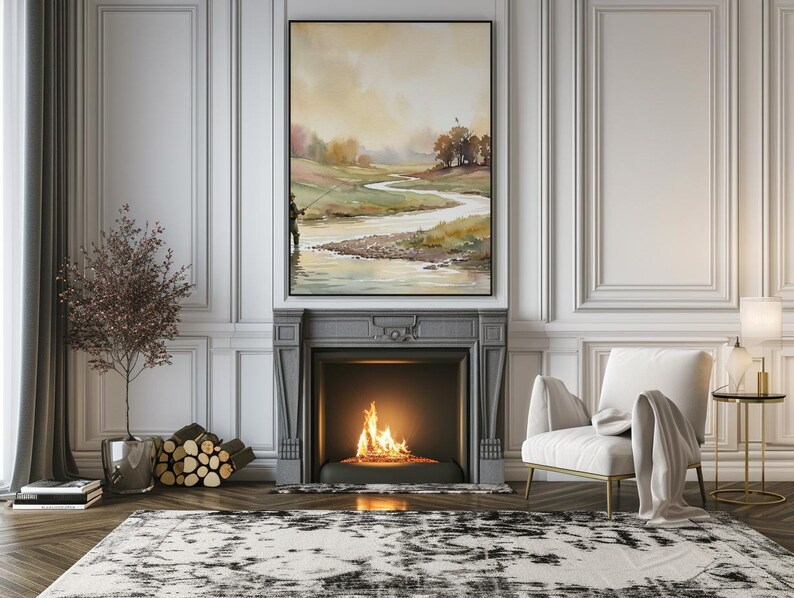 Thanksgiving Fly Fishing Watercolor Print