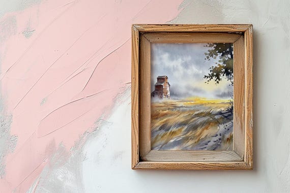 Thanksgiving Watercolor Prairie Landscape Printable