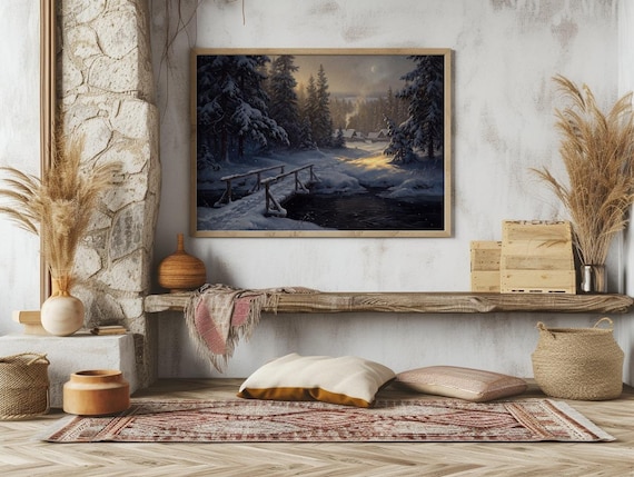 Christmas Gift Winter Forest Bridge Printable