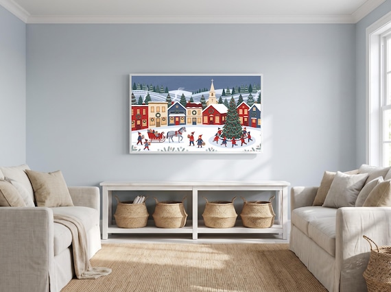 Folk Art Sleigh and Christmas Tree
