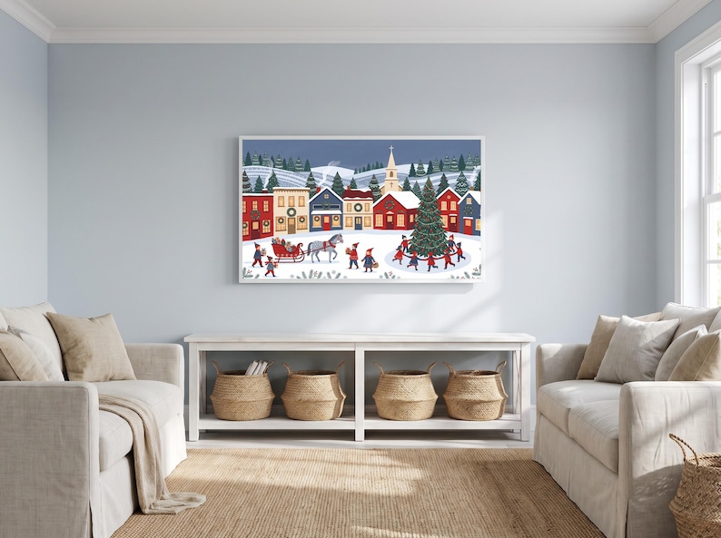 Folk Art Sleigh and Christmas Tree