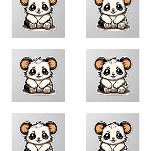 Cute Panda Sticker Sheet | Kawaii Bear Vinyl Decal | Waterproof for Laptop, Water Bottle | Funny Gift for Teens, College Students
