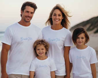 Familie Weiß Tshirt Mockup Bella Canvas 3001, Familie Mockup, Bella Canvas MockUp, Gruppe Strand Bella Canvas 3001 Passendes Tshirt Mockup