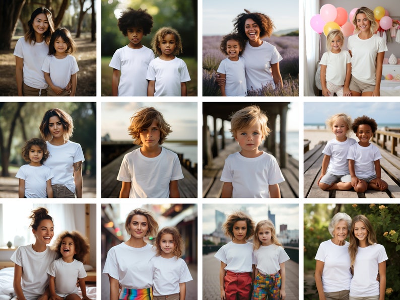 Familie passendes Shirt Mockup Bundle, Familie T-Shirt Mockup, Mama und ich Mockup, Papa Mockup, Bella Canvas Mockup, Gruppen Mockup Bild 4