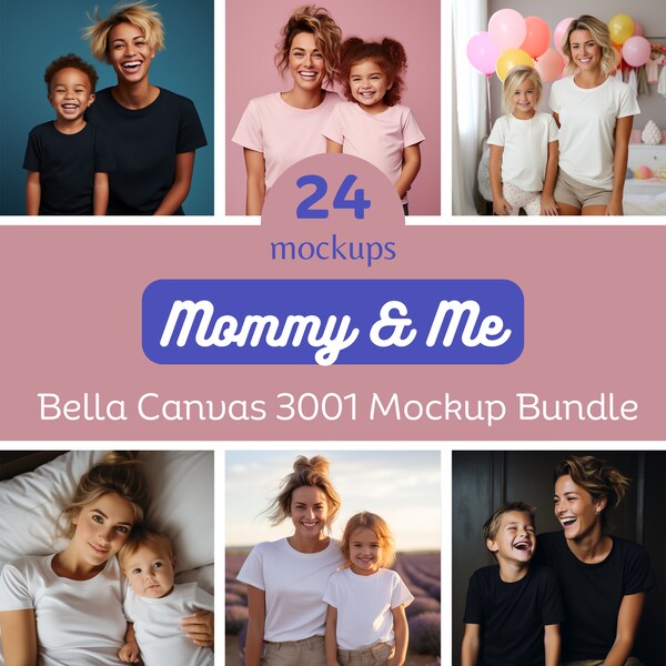 24 Mommy and Me Mockup Bundle, Mom and Mini Mockup, Mother's Day Mockup, 3001 Mockup Mom and Daughter, Digital Download